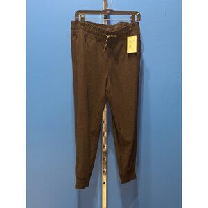 FLX Womens Black Jogger Pants L Recycled Polyester/Spandex Blend Elastic Waistba